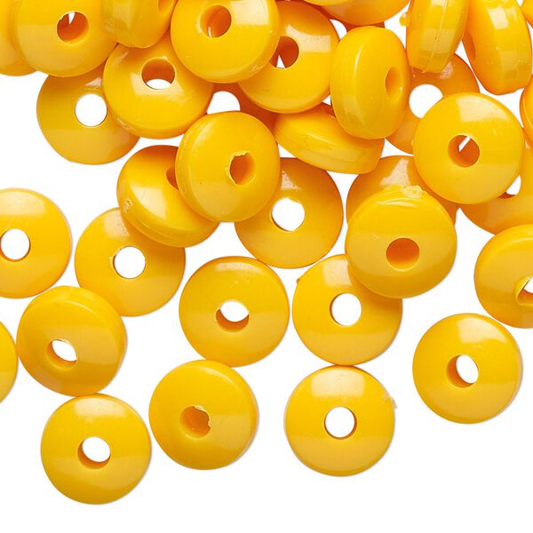Bead, vintage Austrian acrylic, opaque orange, 10x5mm rondelle with 2.5mm hole. Sold per pkg of 100. image number 0
