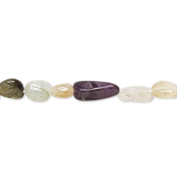 Multi-gemstone 1pkg1, pebble bead 14 inch small image number 0