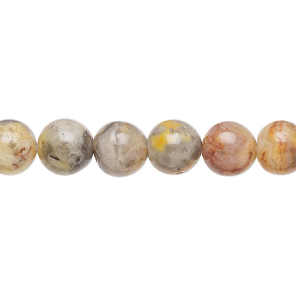 Crazy lace agate 1pkg1, round bead natural 15.5-16 inch 8mm image number 0