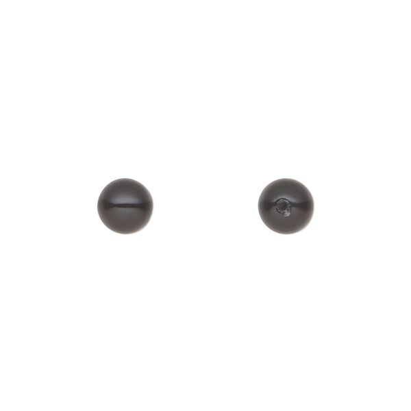 Pearl 300pk magic black, Preciosa Czech crystal 6mm half-drilled round image number 0