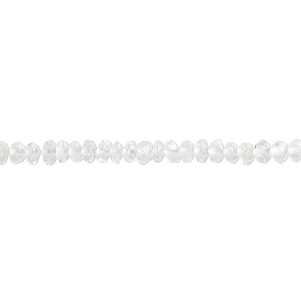 Quartz crystal 1pkg1, hand-cut faceted rondelle bead natural 15.5-16 inch 3x2mm-4x3mm image number 0