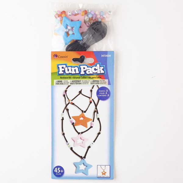Necklace mix, starter kit, stainless steel / acrylic / nylon, pkg/1, silver finish and mixed colors. image number 0