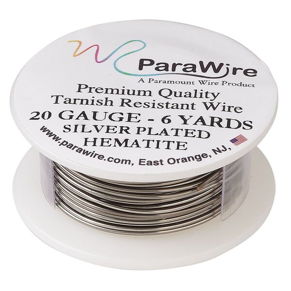 Wire, ParaWire™, enameled copper, hematite, round, 20 gauge. Sold per 6-yard spool. image number 0