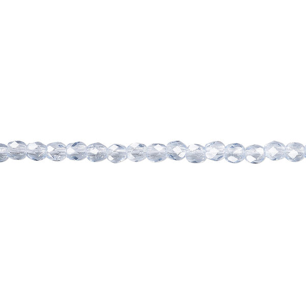 Bead, Czech fire-polished glass, ice blue, 3mm faceted round. Sold per 15-1/2" to 16" strand, approximately 130 beads. image number 0