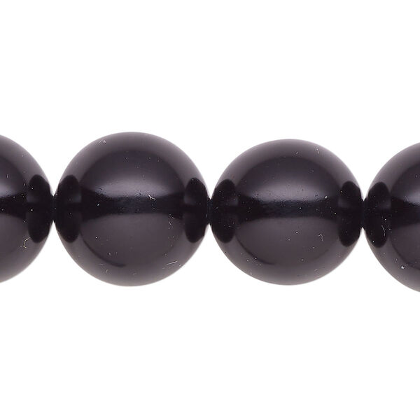Pearl 1pk black, Celestial Crystal® 16mm round 15.5-16 inch image number 0
