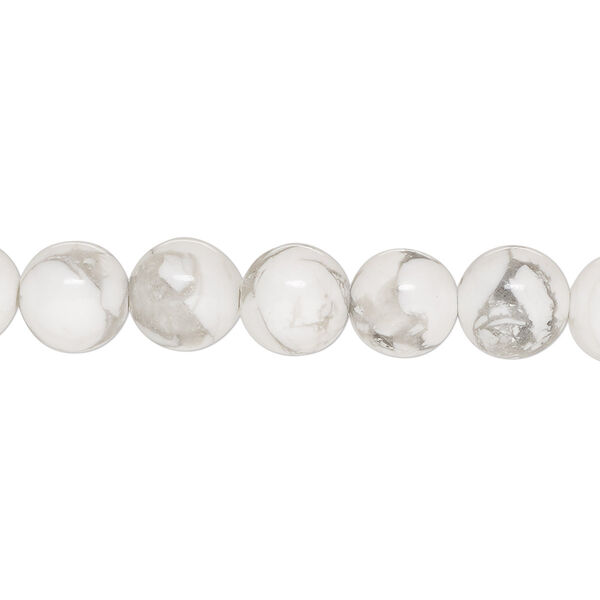 Howlite 1pkg1, round bead natural 15.5-16 inch 8mm image number 0