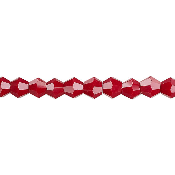 Bead 1pk opaque red, Celestial Crystal® 6mm bicone 15.5-16 inch image number 0