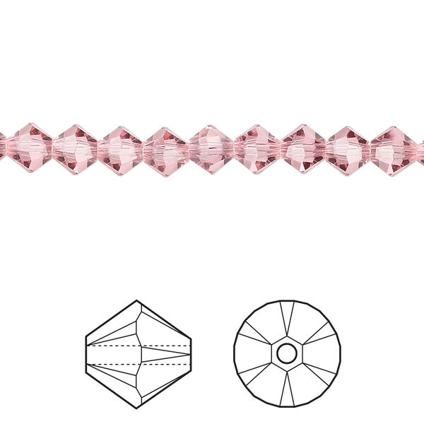 Bead 720pk light rose, Swarovski® 5mm XILION bicone 5328 image number 0