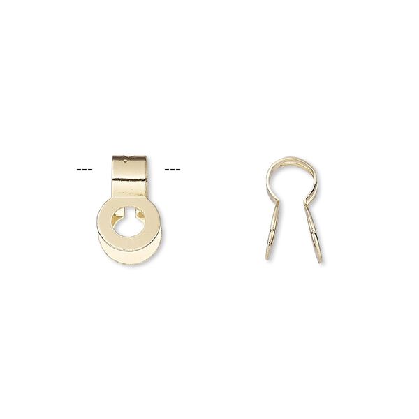 Ball chain connector, gold-finished steel, 11.5x6.5mm, fits 3.2mm ball chain. Sold per pkg of 10. image number 0