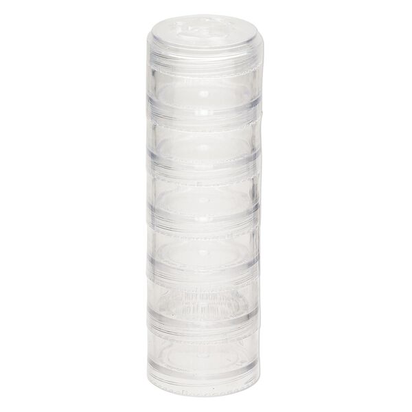 Organizer jar, Space Saver, plastic, clear, 1-5/8 x 7/8 inches. Sold per 6-piece set. image number 1