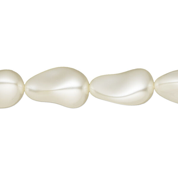 Pearl 10pk cream, Crystal Passions® 16x11mm baroque drop 5843 image number 0