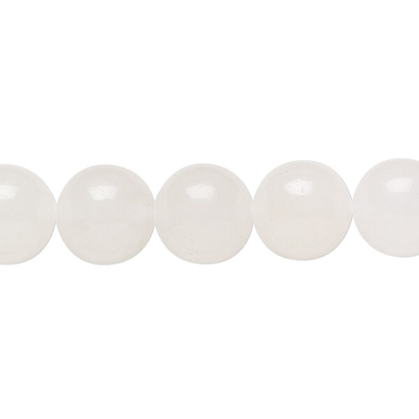 Bead, snow quartz (natural), 10mm round, B grade, Mohs hardness 7. Sold per 15-1/2" to 16" strand. image number 0