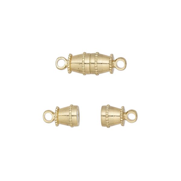 Clasp, magnetic, gold-finished brass, 11x5mm double cone. Sold per pkg of 100. image number 0