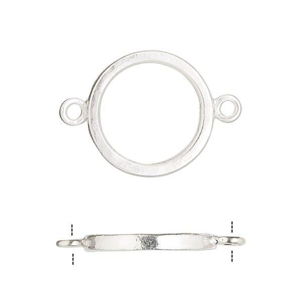Link, Hill Tribes fine silver, 27x19mm smooth round. Sold individually. image number 0