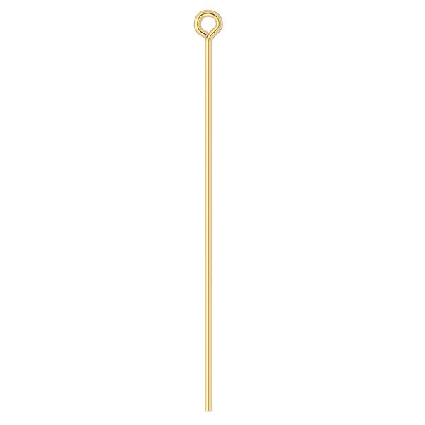 Eye pin, 14Kt gold-filled, 1-5/8 inches, 22 gauge. Sold per pkg of 10. image number 0