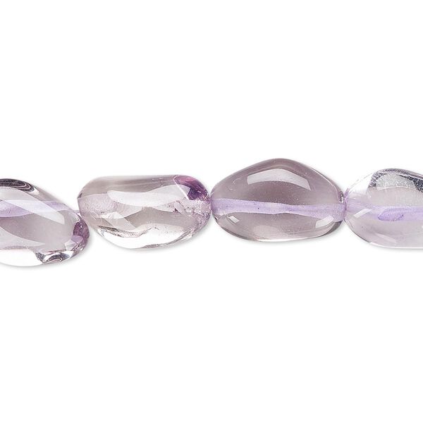 Lavender amethyst 1pkg1, flat nugget bead 6 inch small image number 0
