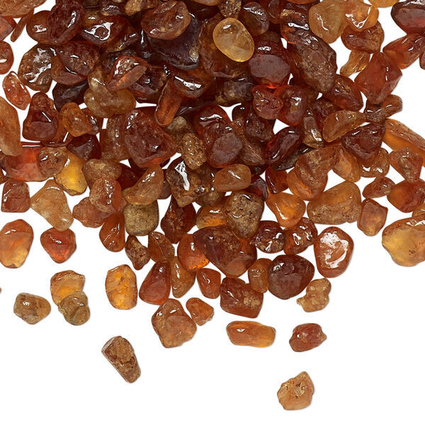 Hessonite garnet 1pkg1, undrilled inlay chip natural 1 oz mini image number 0