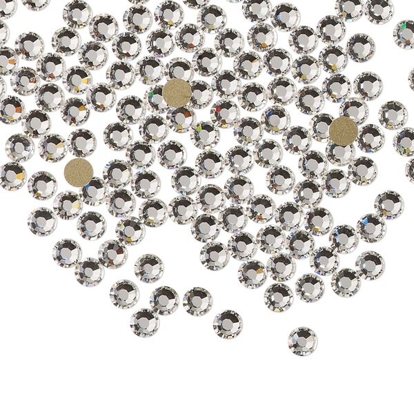 Flat back, Dance With Me™ crystal rhinestone, crystal clear, foil back, 3-3.2mm rose, SS12. Sold per pkg of 144 (1 gross). image number 0
