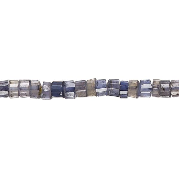 Iolite 1pkg1, hand-cut faceted heishi bead natural 14 inch 4x2mm-4x3mm image number 0