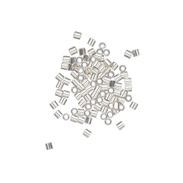 Crimp, sterling silver, 1.6mm tube. Sold per pkg of 100. image number 0