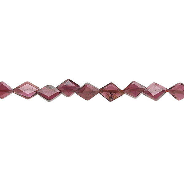 Bead, garnet (dyed), 5x4mm-8x5mm hand-cut faceted diamond, B grade, Mohs hardness 7 to 7-1/2. Sold per 16-inch strand. image number 0