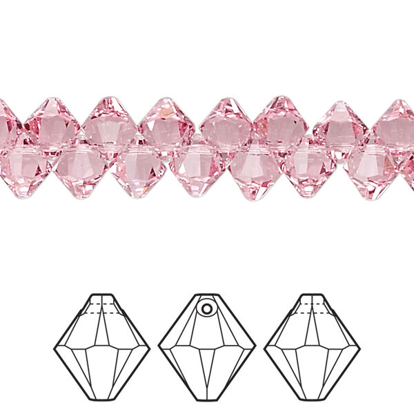 Drop 144pk light rose, Crystal Passions® 6mm pendant bicone 6328 image number 0