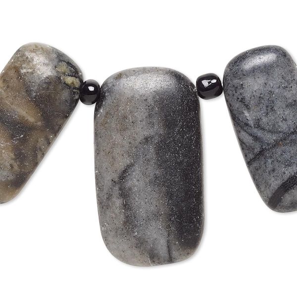 Picasso marble 1pkg3, puffed flat back rectangle drop natural 27x13mm-28x14mm / 32x19mm image number 0