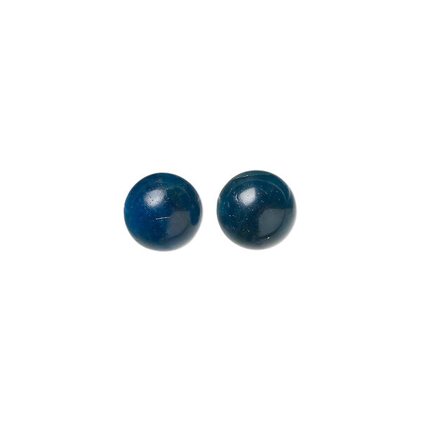 Blue apatite 1pkg2, round cab natural calibrated 8mm image number 0