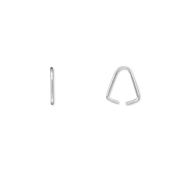 Bail, ice-pick, sterling silver, 9x1mm with 7mm grip length. Sold per pkg of 12. image number 0