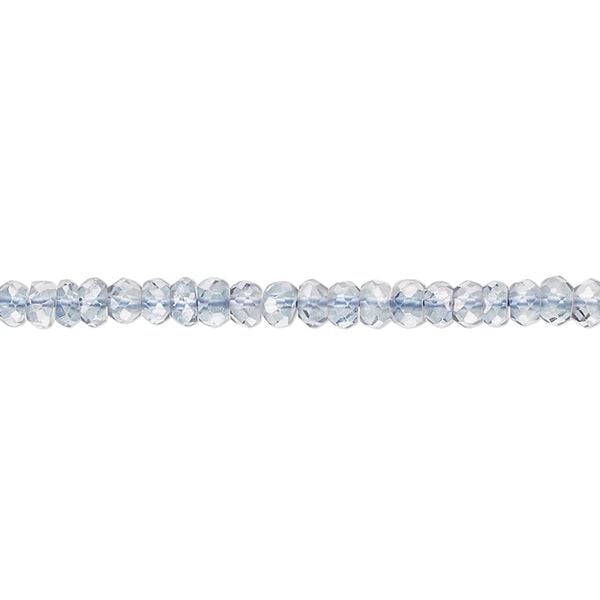 Quartz crystal 1pkg1, hand-cut faceted rondelle bead 14 inch 3x2mm-4x3mm image number 0
