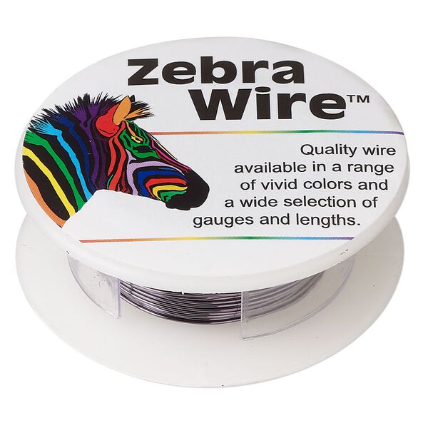 Wire, Zebra Wire™, color-coated copper, midnight blue, round, 24 gauge. Sold per 20-yard spool. image number 0
