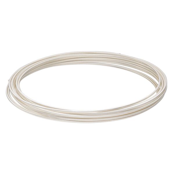 Wire, Beadalon®, silver-plated copper, half-hard, square, 21 gauge. Sold per 2.5-meter section. image number 0