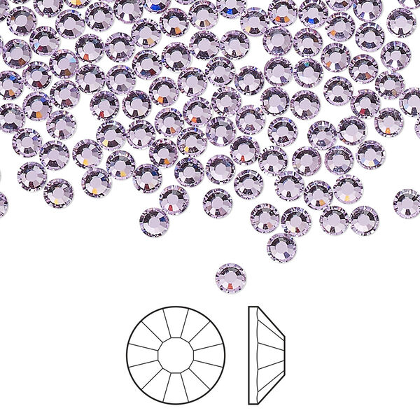 Flat back 1440pk violet foil back, Preciosa Viva 12® Czech crystal rhinestone 3-3.2mm chaton rose round SS12 image number 0