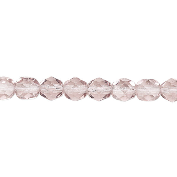 Bead, Czech fire-polished glass, transparent lavender, 6mm faceted round. Sold per 15-1/2" to 16" strand, approximately 65 beads. image number 0