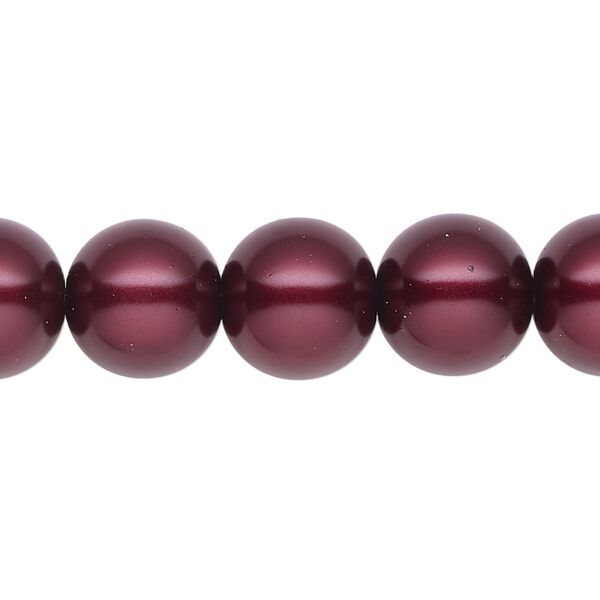 Pearl 1pk bordeaux, Celestial Crystal® 12mm round 15.5-16 inch image number 0