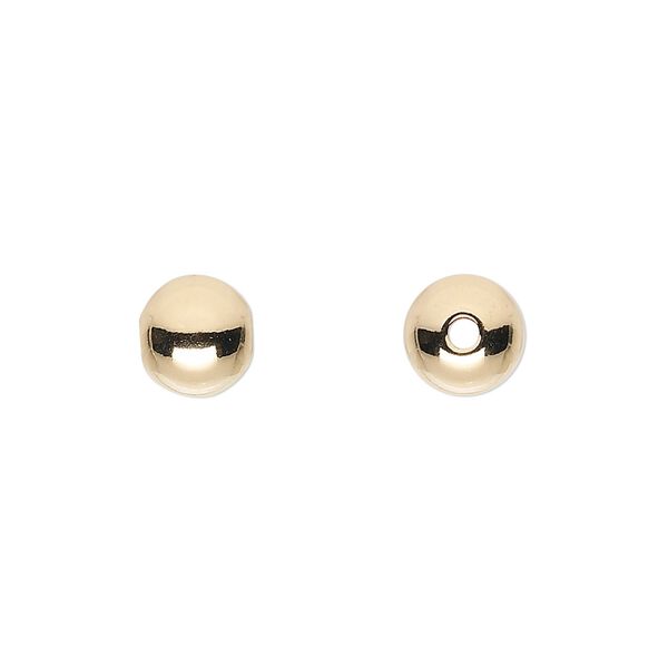Bead, 14Kt gold-filled, 8mm seamless smooth round. Sold per pkg of 20. image number 0