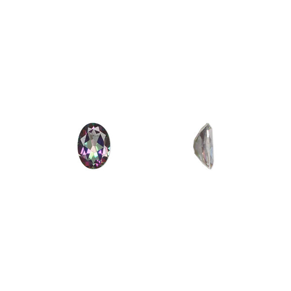 Mystic topaz 1pkg1, hand-cut faceted oval gem 7x5mm image number 0