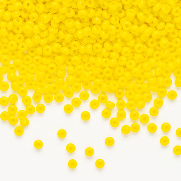 Seed bead, Preciosa Ornela, Czech glass, pkg/50g, opaque yellow, #10 rocaille. image number 0
