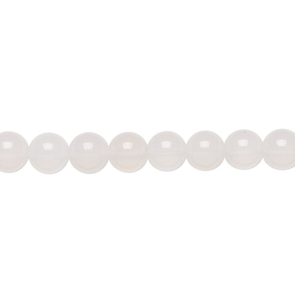 White agate 1pkg1, round bead natural 15.5-16 inch 6mm image number 0