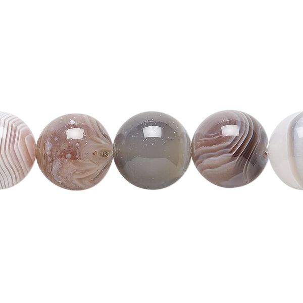 Botswana agate 1pkg1, round bead natural 15.5-16 inch 12mm image number 0