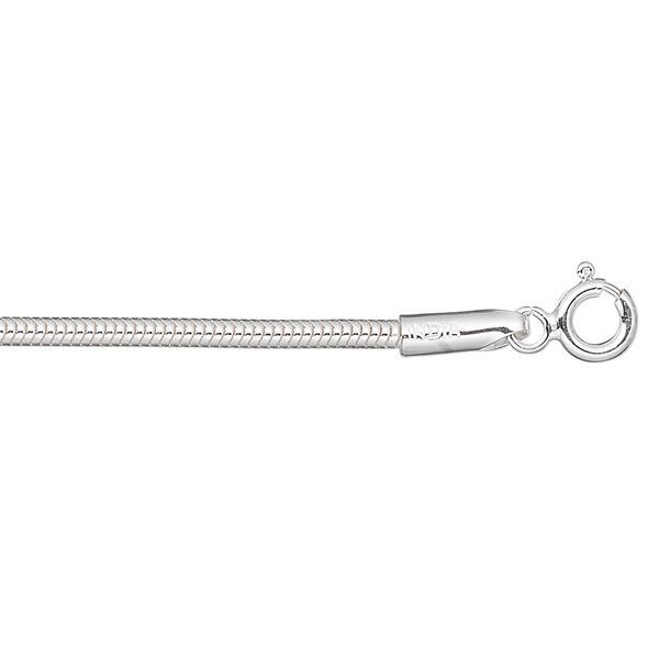 Chain, sterling silver, 2mm snake, 18 inches. Sold individually. image number 0