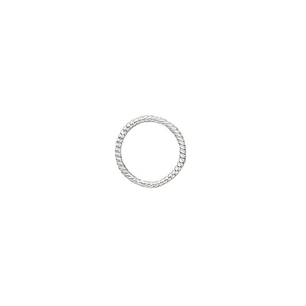 Jump ring, sterling silver, 11mm soldered twisted round, 9mm inside diameter, 18 gauge. Sold per pkg of 2. image number 0