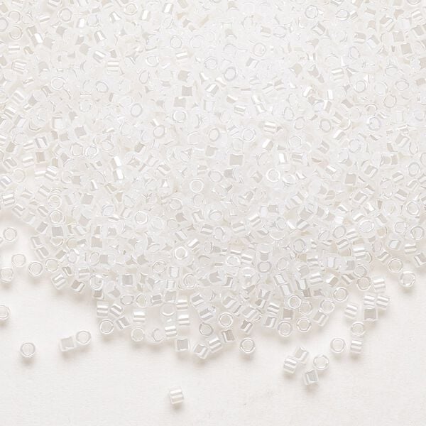 Seed bead, Delica®, glass, pkg/7.5g, #11 round, translucent luster opal (DB-0231). image number 0