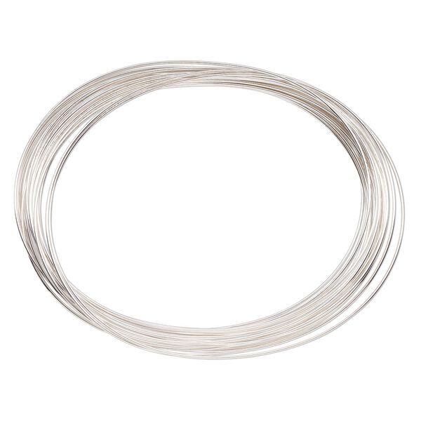 Memory wire, Beadalon®, silver-plated carbon steel, 2-1/2 x 1-3/4 inch oval bracelet, 0.6-0.75mm thick. Sold per 0.35-ounce pkg, approximately 15 to 20 loops. image number 0