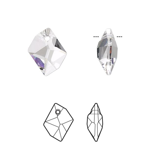Drop 1pk crystal, Crystal Passions® 14x11mm pendant cosmic 6680 image number 0