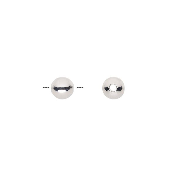 Bead, ultra silver-plated brass, 6mm round. Sold per pkg of 50. image number 0