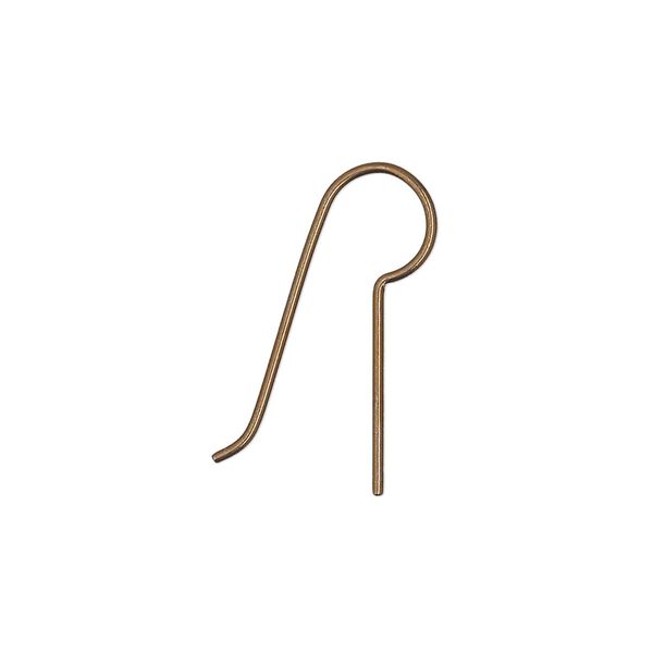 Ear wire fishhook 1pkg50 antique copper-plated niobium, 22mm / 14mm long shank, 20 gauge 25 pair image number 0