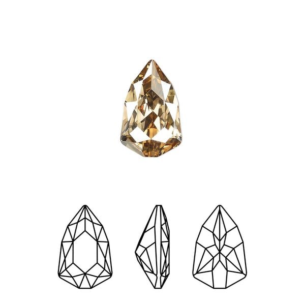 Fancy stone 1pk crystal golden shadow foil back, Crystal Passions® 13.6x8.6mm trilliant 4707 image number 0