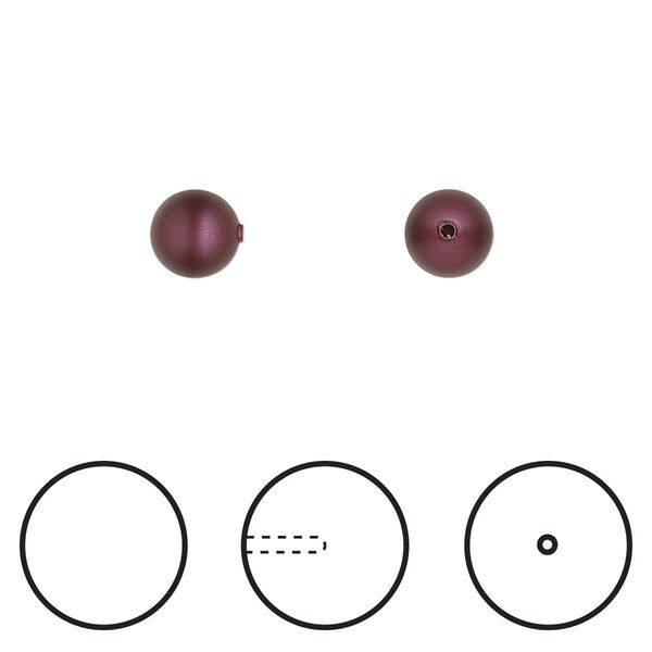 Pearl 4pk elderberry, Crystal Passions® 6mm round 5818 image number 0