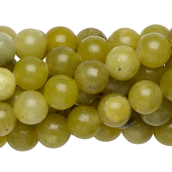 Olive new "jade" 1pkg10, round bead natural C grade, 15.5-16 inch 8mm image number 0